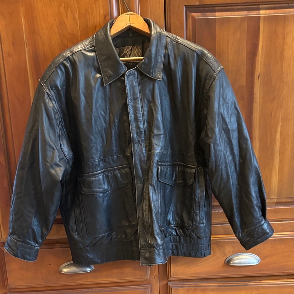 Pierre Cardin Classic Black Leather Jacket